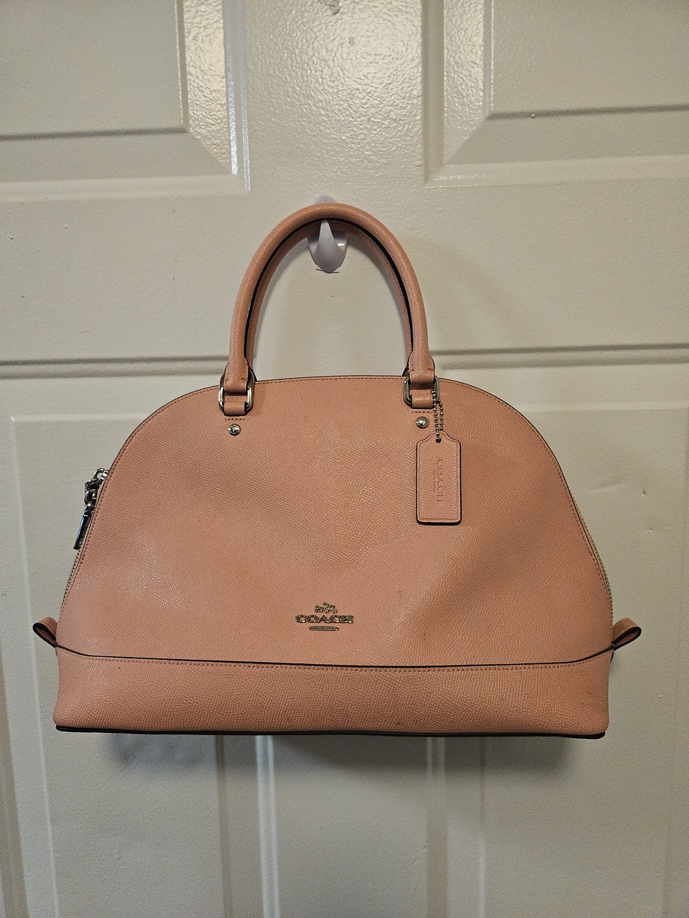 Coach Crossgrain Leather Sierra Satchel Bag Blush Pink Large Version